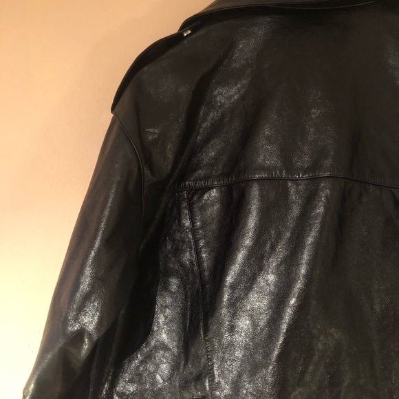 ROKH Leather Biker Jacket Oversized Boxy Silver Hardware Zipper Vents, FR 36 - Picture 8 of 8